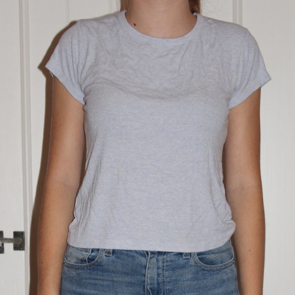 Brandy Melville Light Blue ribbed T-shirt